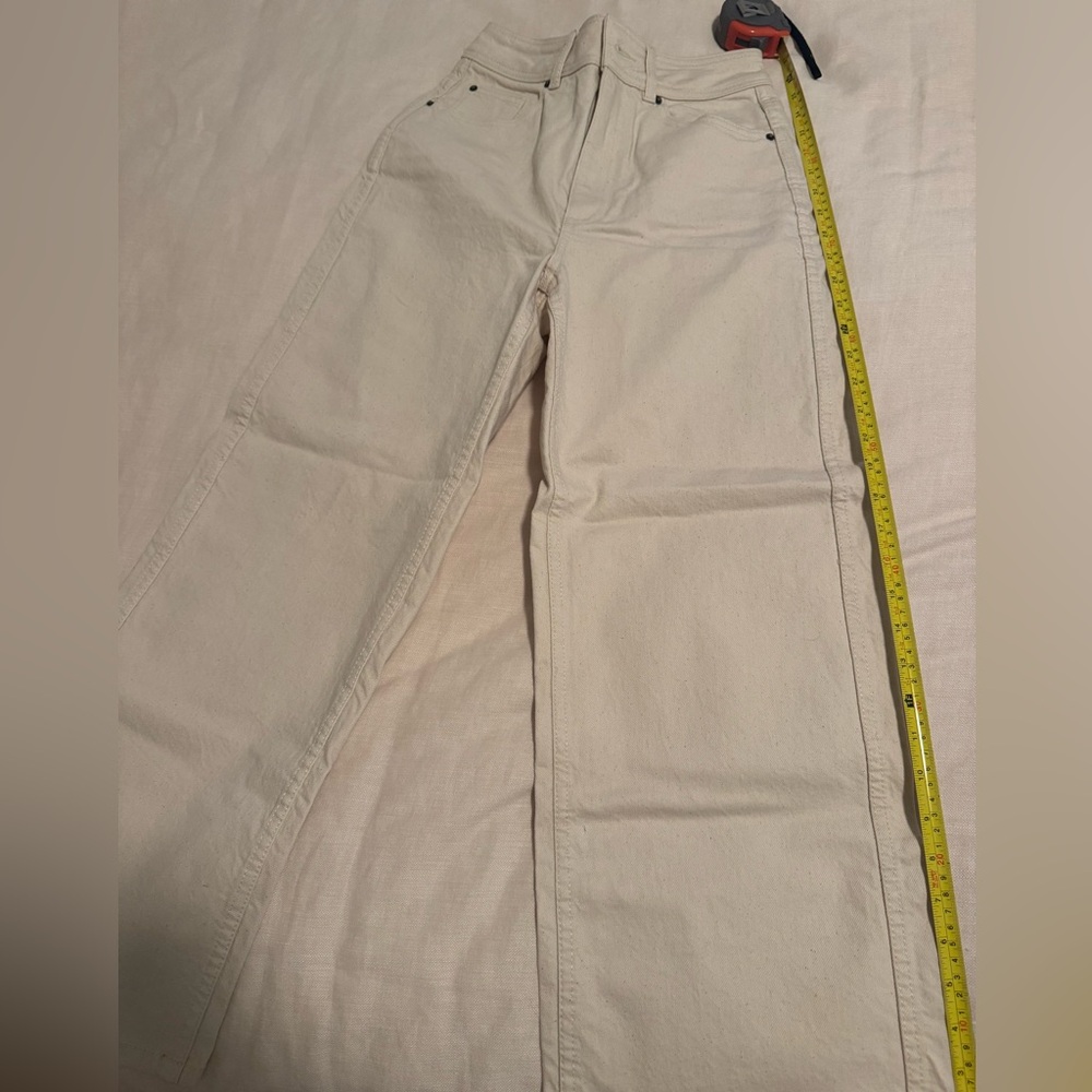 *NEW Sezane Le Crop Mottled Ecru Jeans - Picture 5 of 5